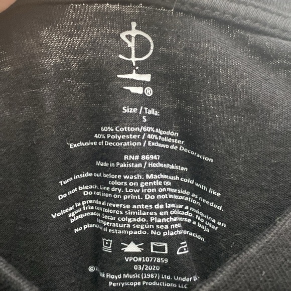 Pink Floyd Studded Cropped T-Shirt Size Small Crop Top S Woman’s Concert Top - Picture 6 of 8